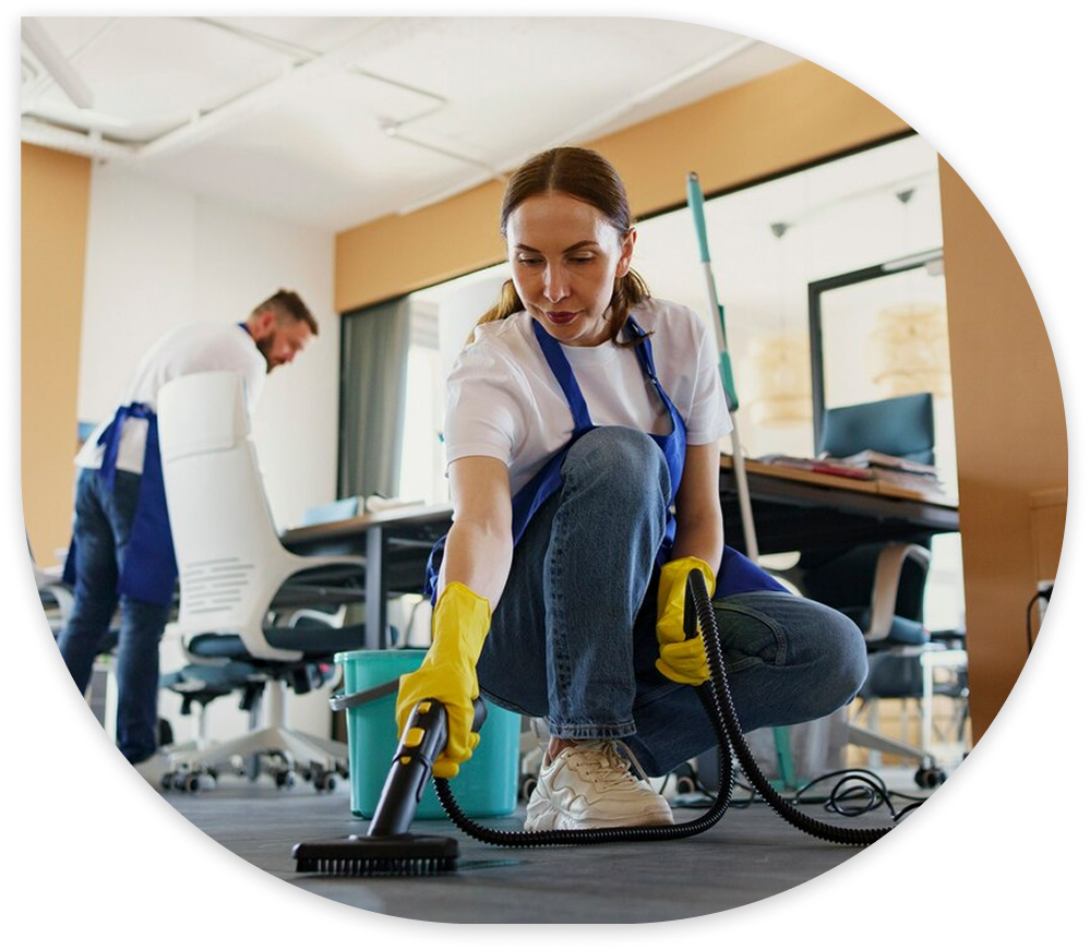 Professional cleaning in action